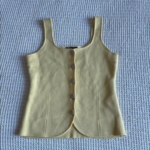 Zara Yellow Button-Up Top